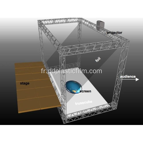 6 m de large film de projection d'hologramme 3D transparent de largeur